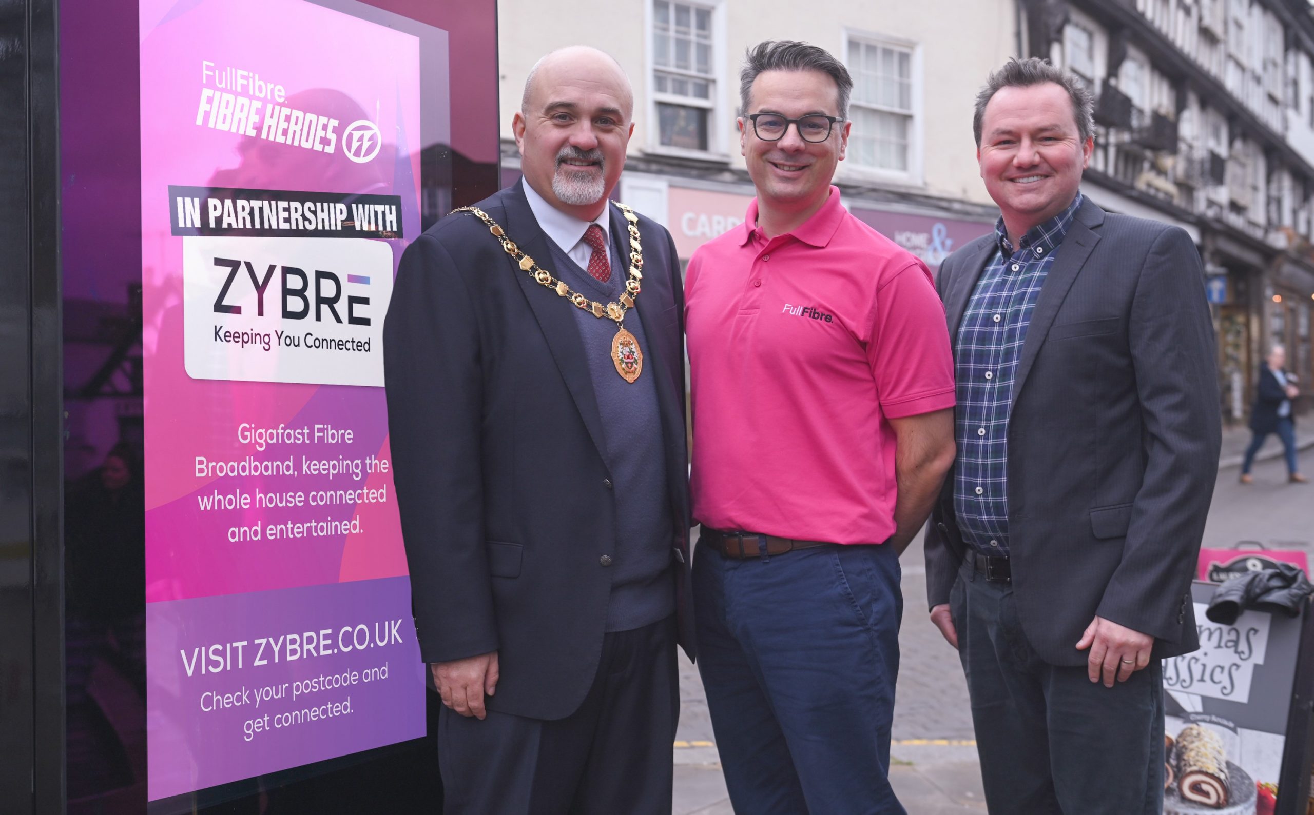 Mayor and Full Fibre at new Digital Tourist Information point