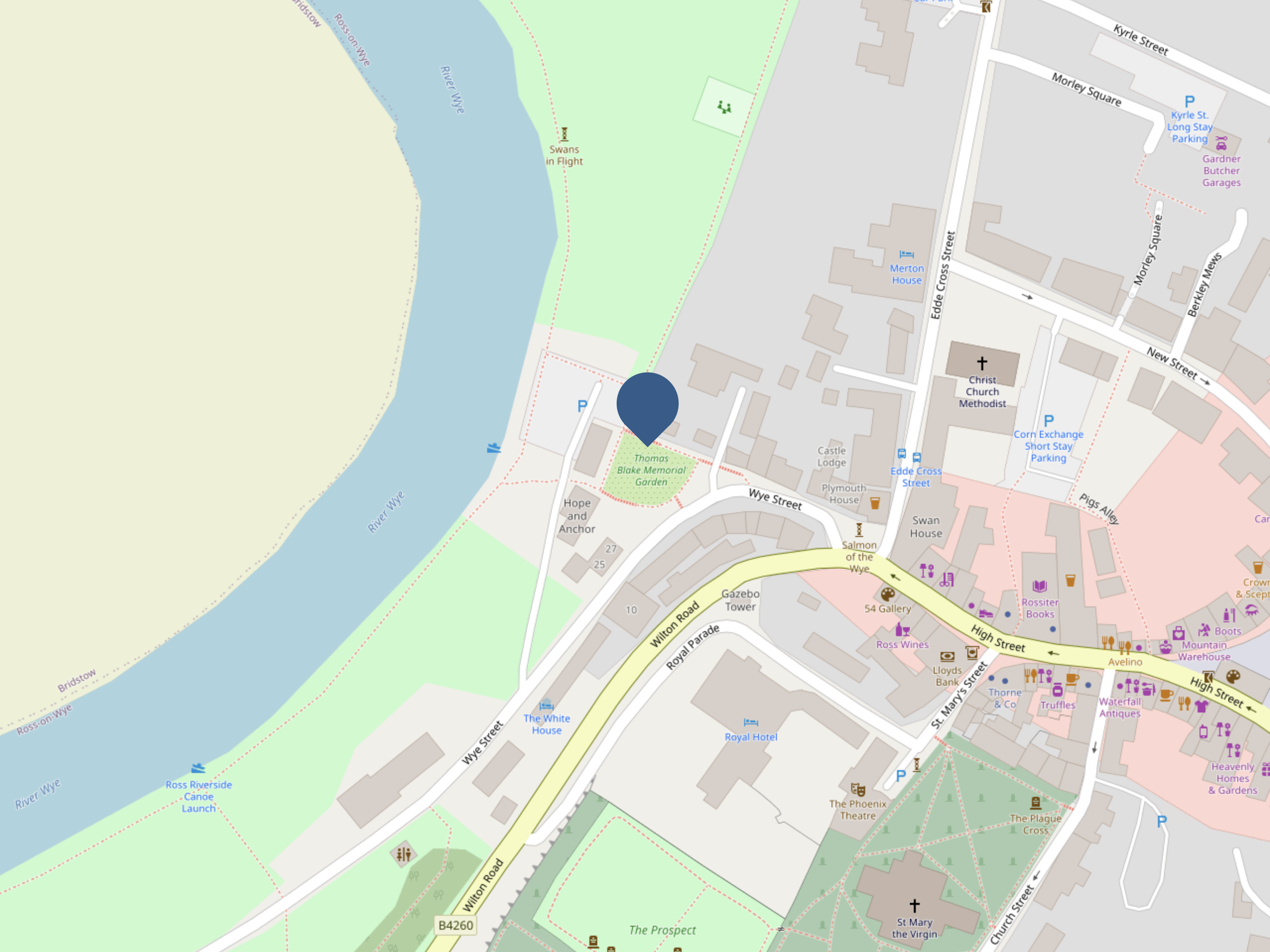 Map location for Thomas Blake Memorial Gardens