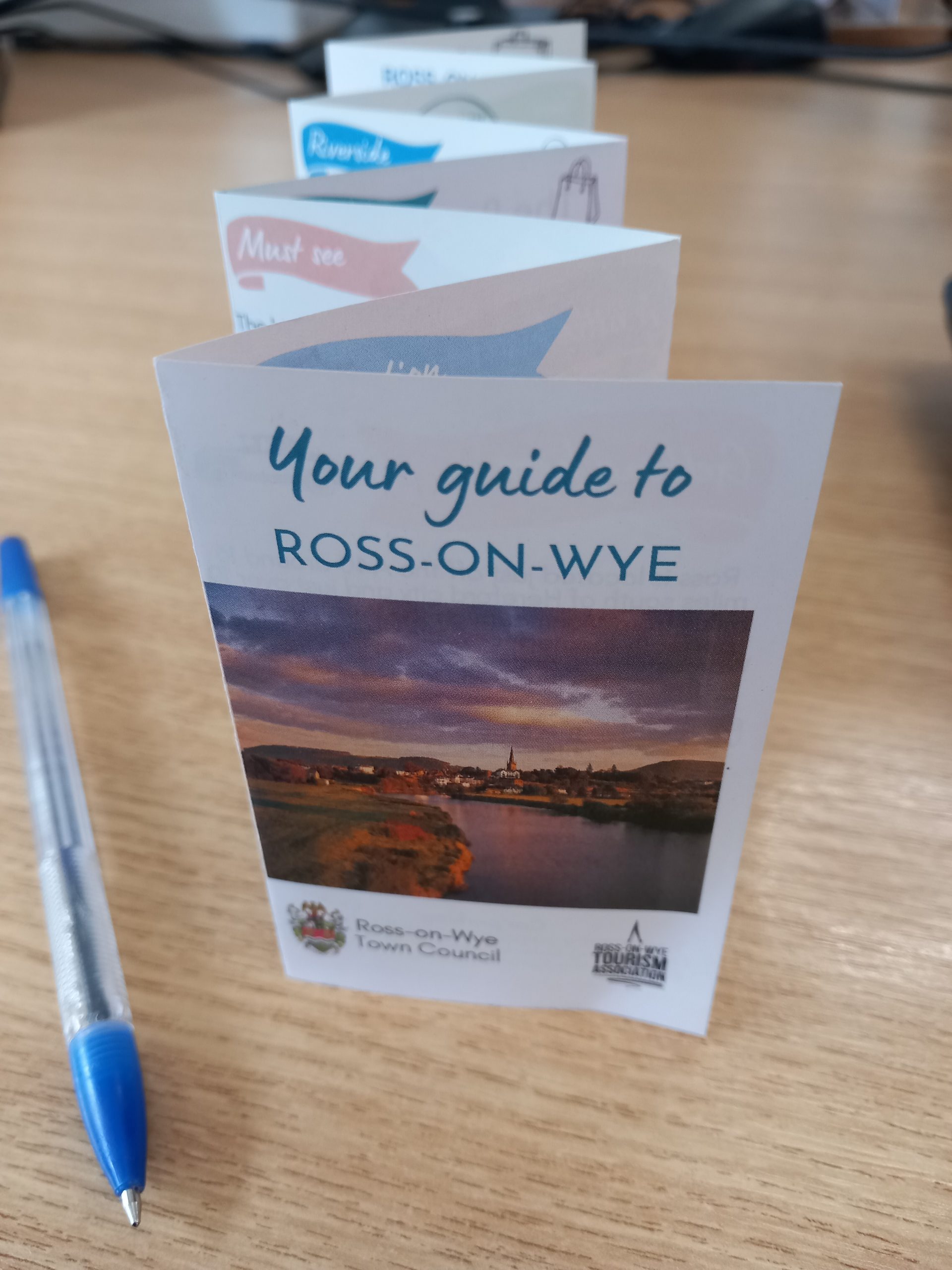 Photo of the mini concertina tourism guide, 'Your Guide to Ross-on-Wye'