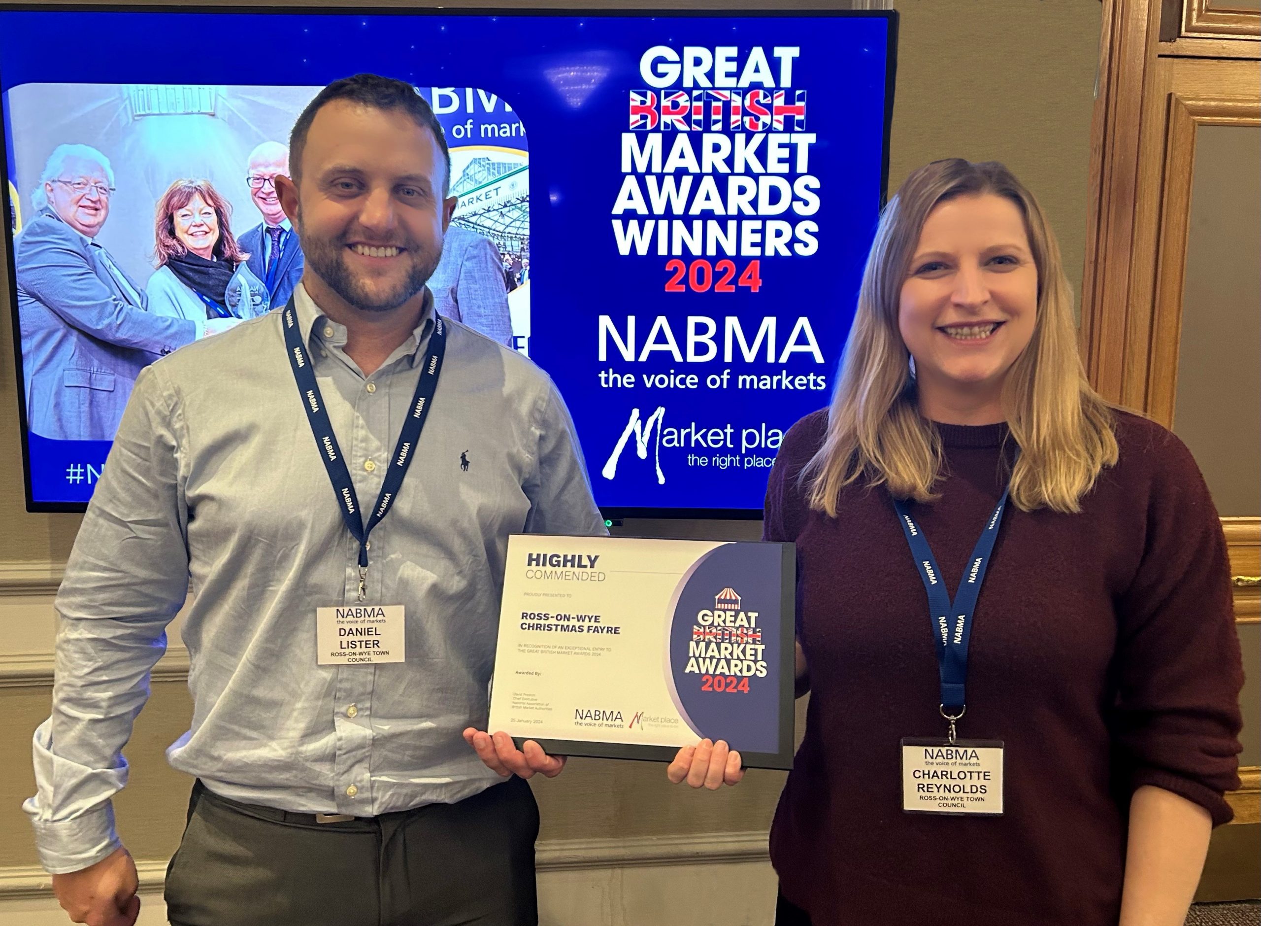 Daniel and Charlotte with Great British Market Award
